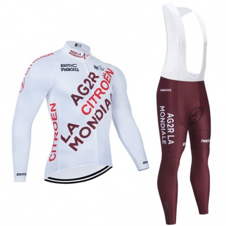 Set Langarmtrikot + Trägerhose Lange 2021 AG2R Citroen Team N001